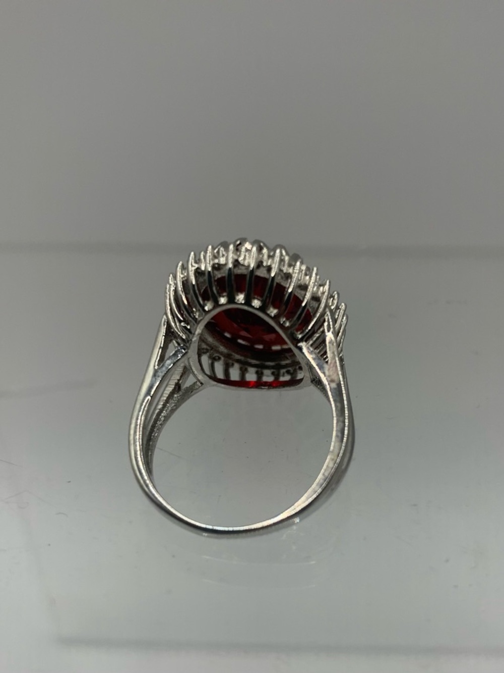 Garnet and Rhinestone Ring - Picture 3 of 6